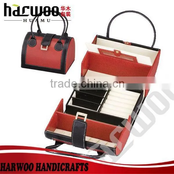2016 trendy Leather Cosmetic shaped shell jewelry boxes
