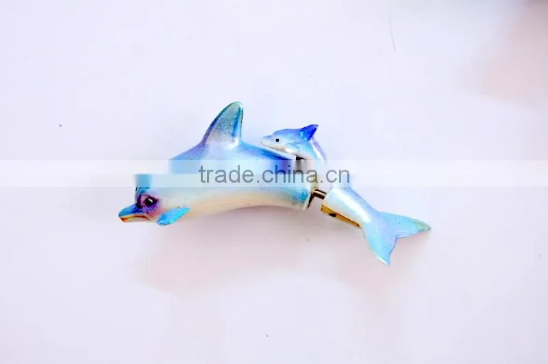 5.5 inch Plastic Pearl Powder Dolphin Fridge For Magnets, Beach Souvenir Magnet