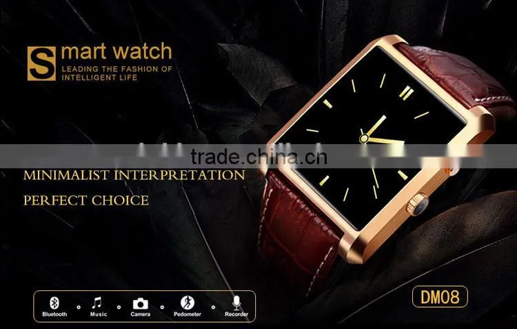 MTK2502 smart watch DM08 bluetooth 4.0 smart watch compatible with Android iOS support sleep monitor anti-lost