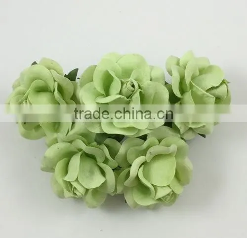 Soft Green ,Large Handmade Mulberry Paper Flower, Wedding Party, Scrap-booking Crafts