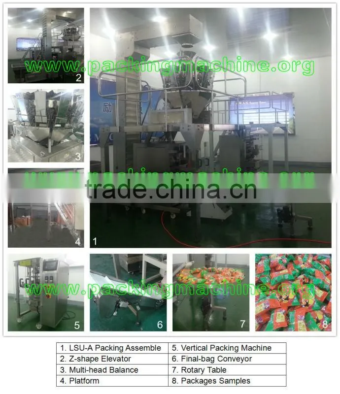 LSU-A Packaging Speed with 15-80bag/min Snacks Packing Machine