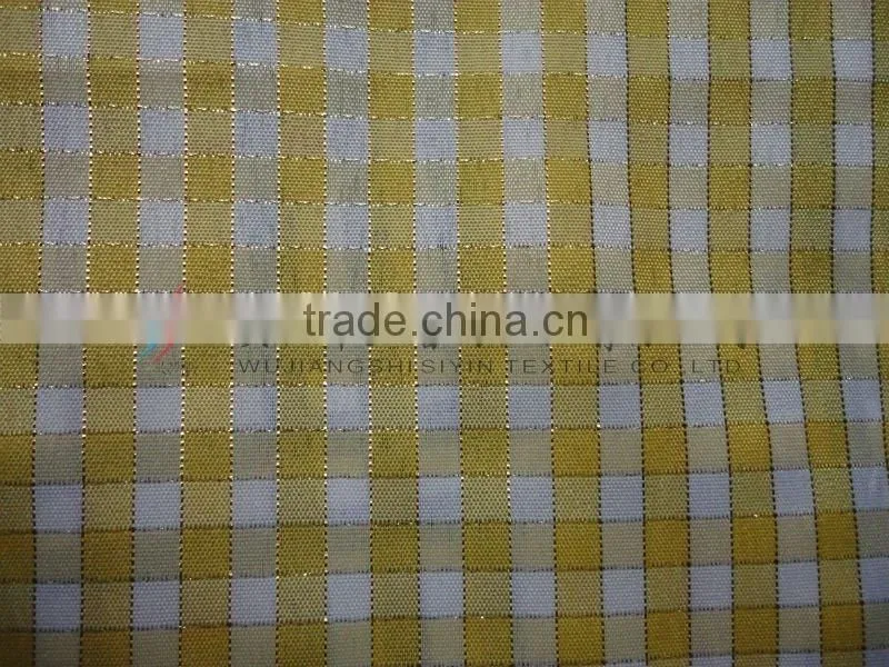 silver Yarn Dyed Plaid Fabric