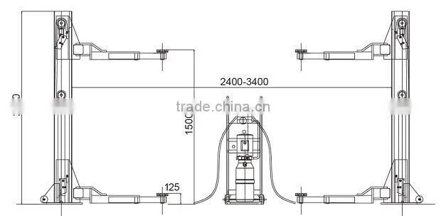 two post lift width adjustable