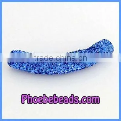 Rhinestone Crystal Spacer Bars Tube Beads For Bracelets CTB-006