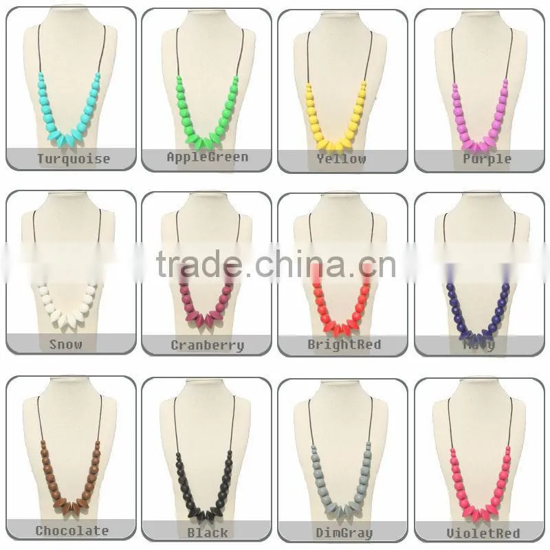 Handmade Teether Bead Jewelry/Most Popular Safe Teether Silicone Necklace Bead Landing China Manufacturer
