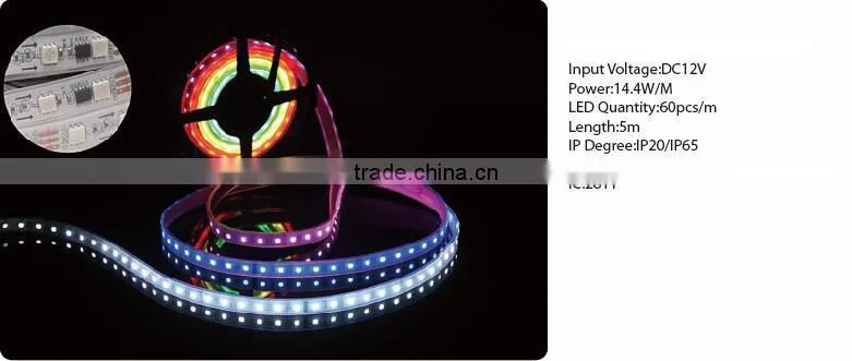 28.8W/M DC12V IP20/IP65 120PCS/M SMD5050 Magic color LED strip lighting