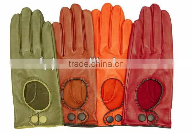 lady new style fashion summer driving leather gloves