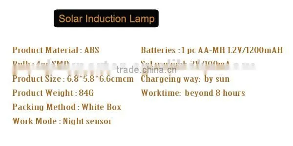 Super Bright 4LED Solar Rechargeable Sensor Light