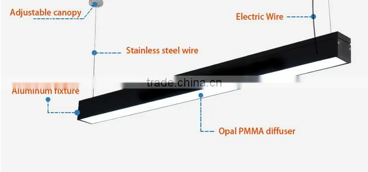 110lm/w aluminum shape surface mounted led light linear 30w 40w 60w led pendant light ,linear led lamps