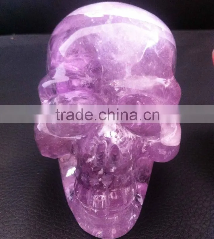 Crystal Hand Carving Amethyst Skull for sale