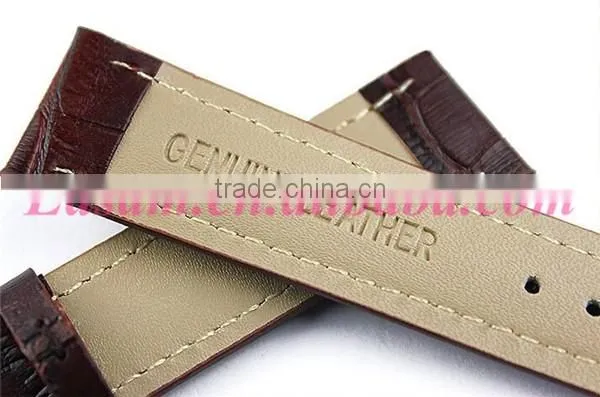 Wholesale quality Genuine leather watch strap,waterproof leather strap watch with buckle