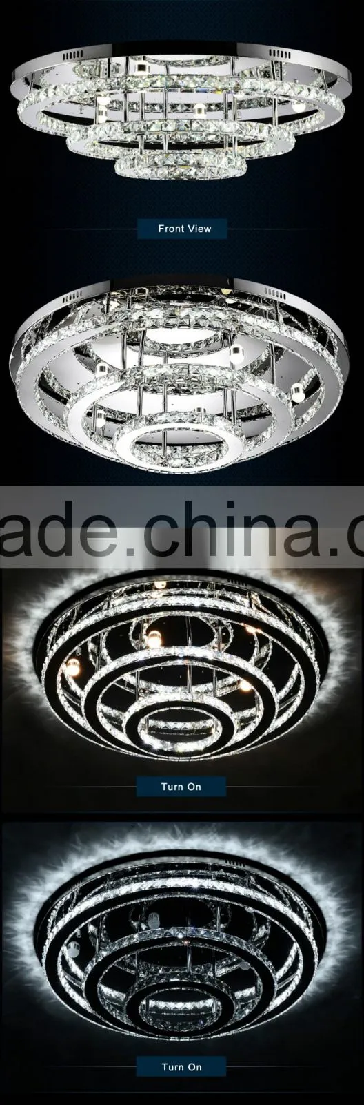 Top Quality Round LED Ceiling Lamp 90W 230V Cheap Crystal LED Chandelier