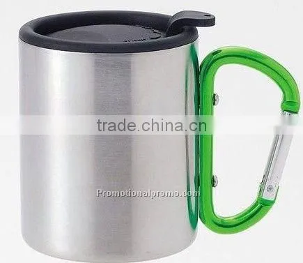 Promotional Travel Carabiner Mug With Plastic Lid