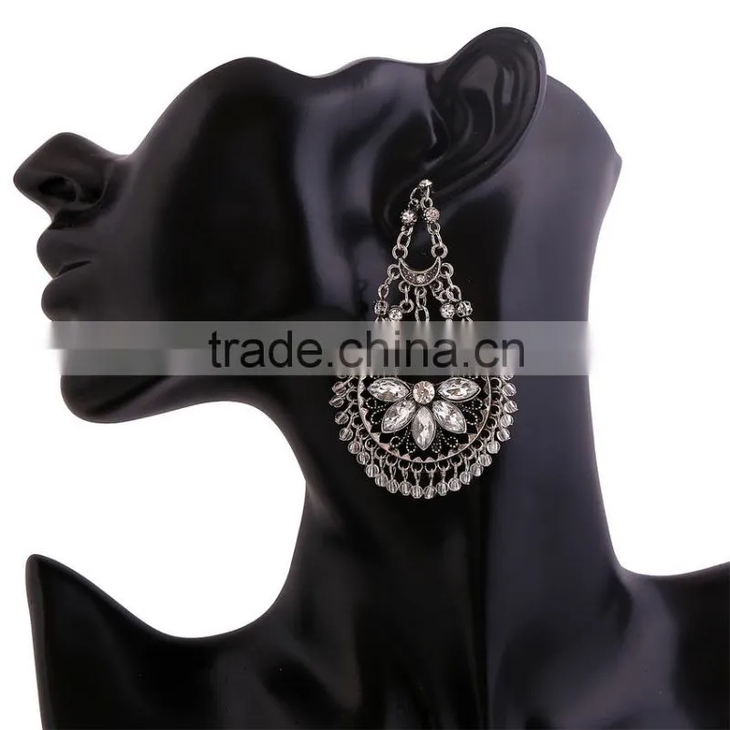 2016 hot factory price prince beaded jewelry imitation diamond drop earrings