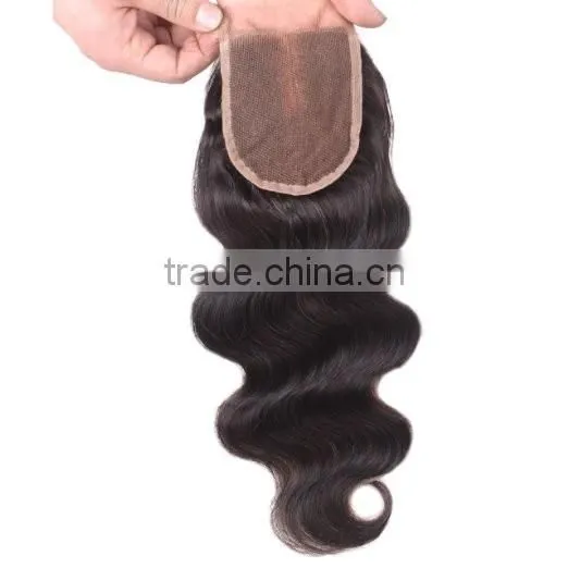 Brazilian Body Wave Top Closure Unprocessed Human Hair Lace Closure Bleached Knots with Baby Hair