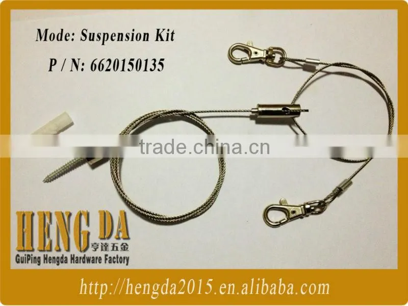 Coated wire rope with suspension kits