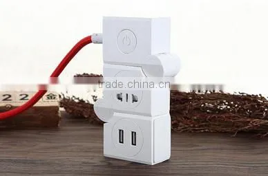 2016 Hot sale power strip/bending pivoting power strip/Rotating Extension Socket