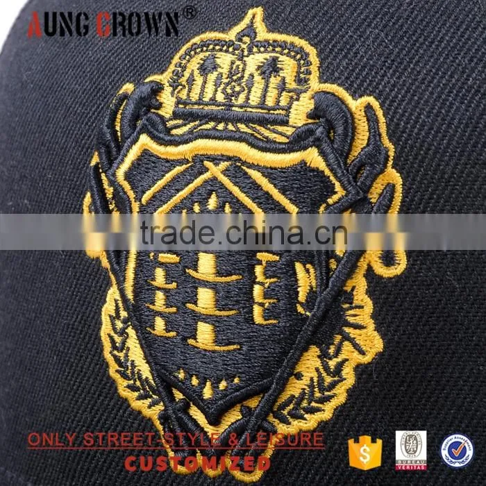 100% Acrylic Material Unisex Snapback Cap With Custom Brim