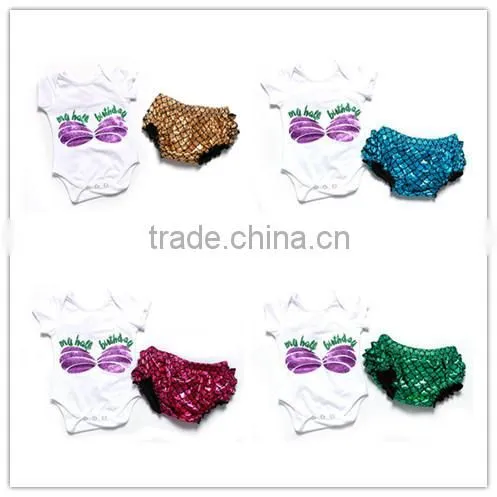 baby cotton clothing kids ruffle paillette bloomers cheap wholesale baby bloomers