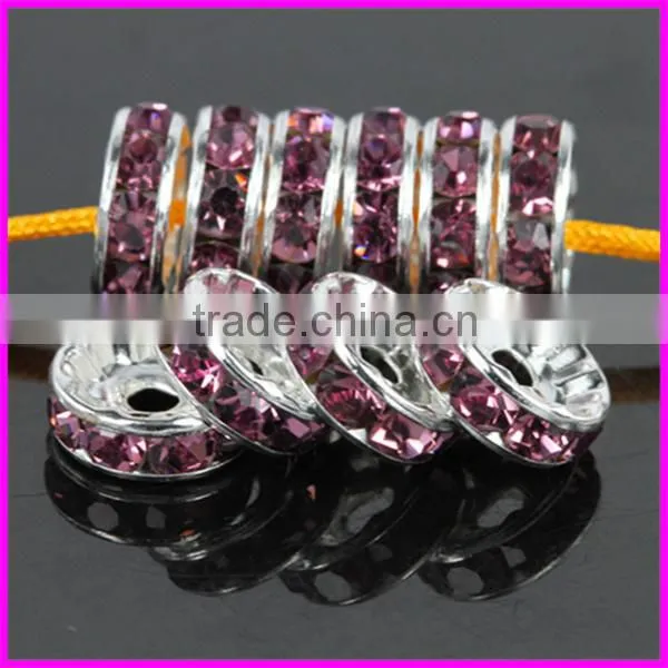 KJL-BD5174 Wholesale peridot Crystal rhinestone Wave white-K Spacer Beads Jewelry Accessories