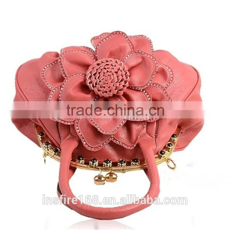 Beautiful pictures lay handbags shining halloween bag pu pink evening bags