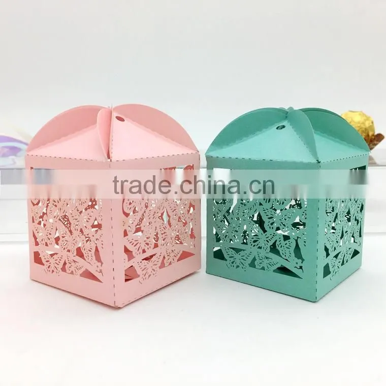 C229 Laser gummy candy box wedding favor butterfly candy gift for decoration