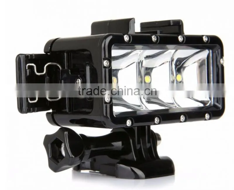 Wholesale SupTig 30M Waterproof 300LM Video Light for Go Pro / Dazzne / Yi Camera(Black)