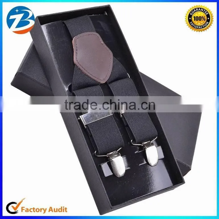 High Quality Real Leather Men Stretchable Suspender Promotional Gift Can Print Your Own Logo