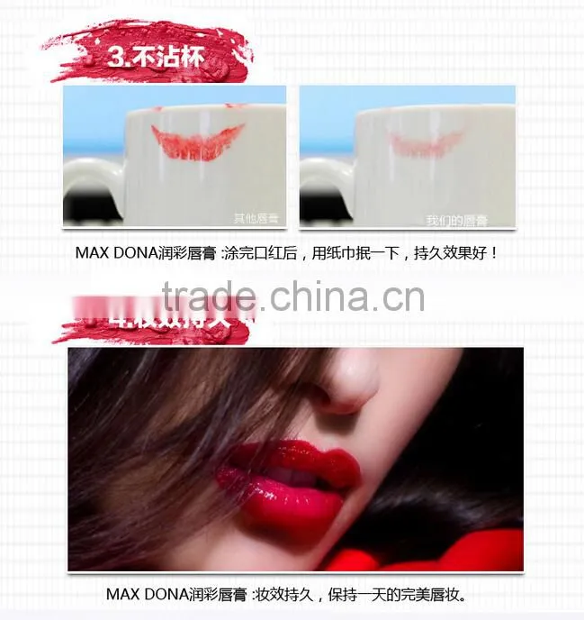 HENGFANG brand 24pcs/lot 6color matte longlasting lipstick
