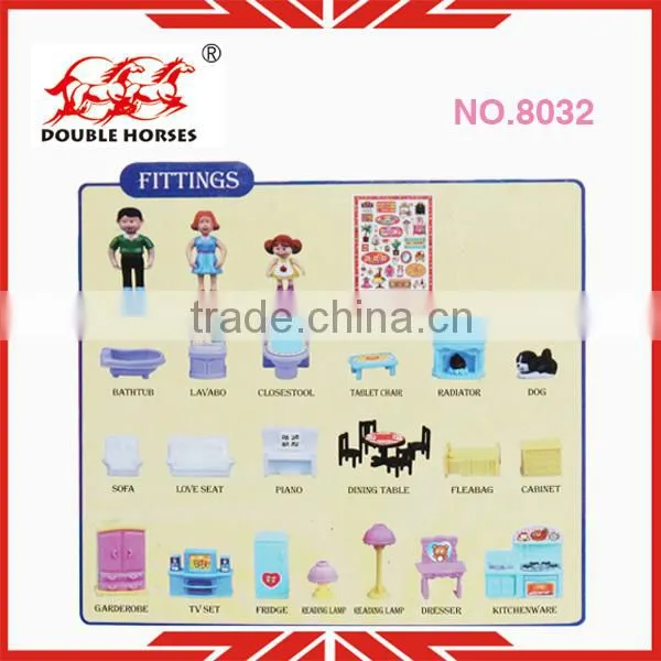 Kid plastic mini house toy mini doll house