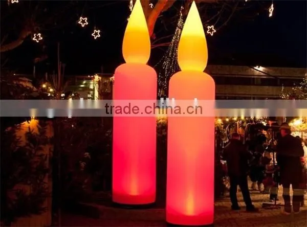 inflatable lighting candle / attractive candle shape inflatable cone for outdoor decoration