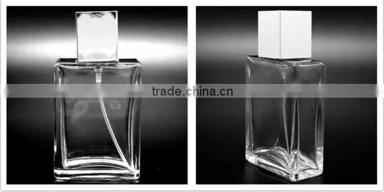 30 ml transparent glass flat square card 13 mm bayonet body spray perfume bottles