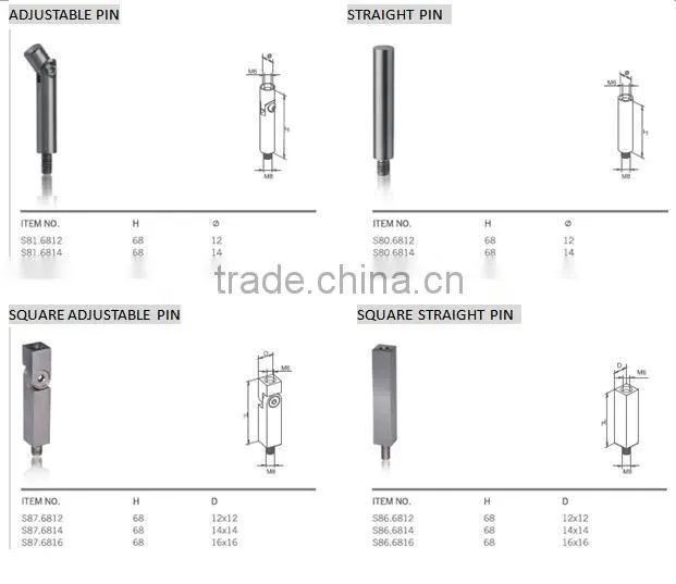 Adjustable Stainless steel Pivot Pin for Connector Handrail bracket