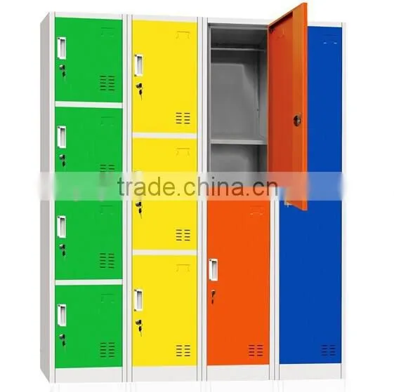 4 Doors metal clothes locker with adjustable shelves from metal factory