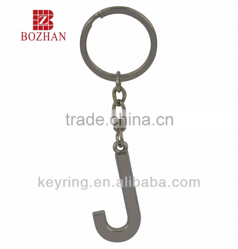 Alphabet shaped metal keychain, various sizes and colors are available