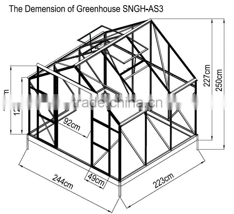 8*8 Do-it-Yourself Aluminum Walk-in Garden Greenhouse