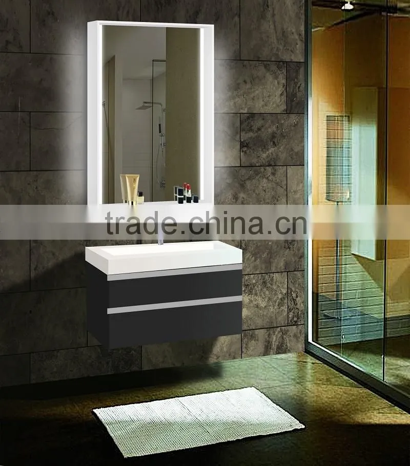 Fashion Rectangle Backlit Mirror With Heated Pad ,shaver mirror with defogger pad