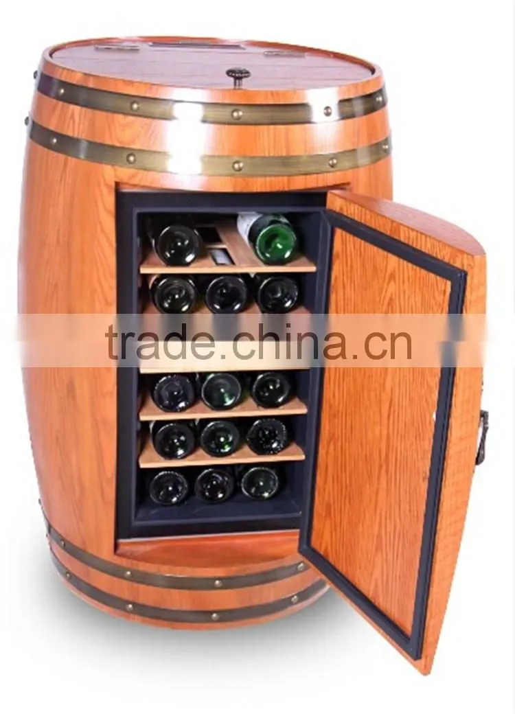 Electric Wood Furniture Beer Barrel Cooler, Upright Beer Freezer, Wine Barrel Round Cooler