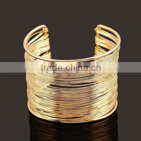 2016 New Gold Silver Triangle Alloy Wide Open Cuff Bangle Bracelet For Women Fashion Jewelry