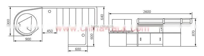 Hypermarket Checkout Counter Cashier Table Desk with Display Hook