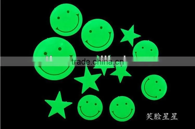 smile face glow in dark sticker