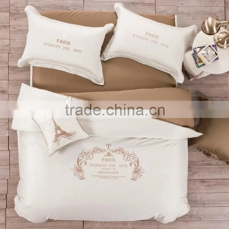 2015 Cheap promotional luxury russian cotton satin fabric duvet cover set bedclothes satin bed linen for hotels