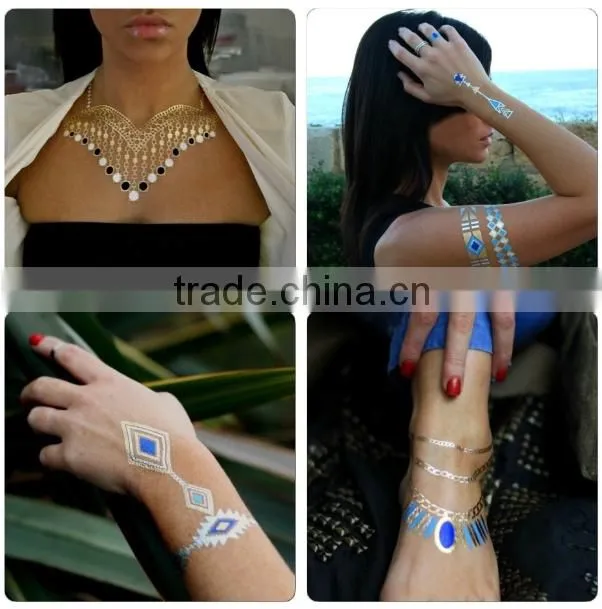 BSCI approved temporary tattoos gold jewelry sticker tattoos