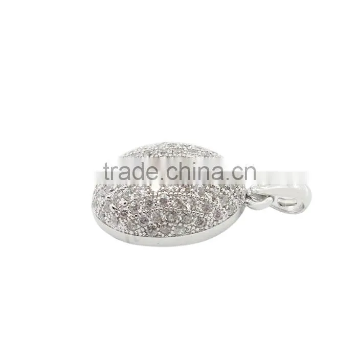 2015 popular wholesale gemstone pendant oval CZ pendant gold filled jewelry