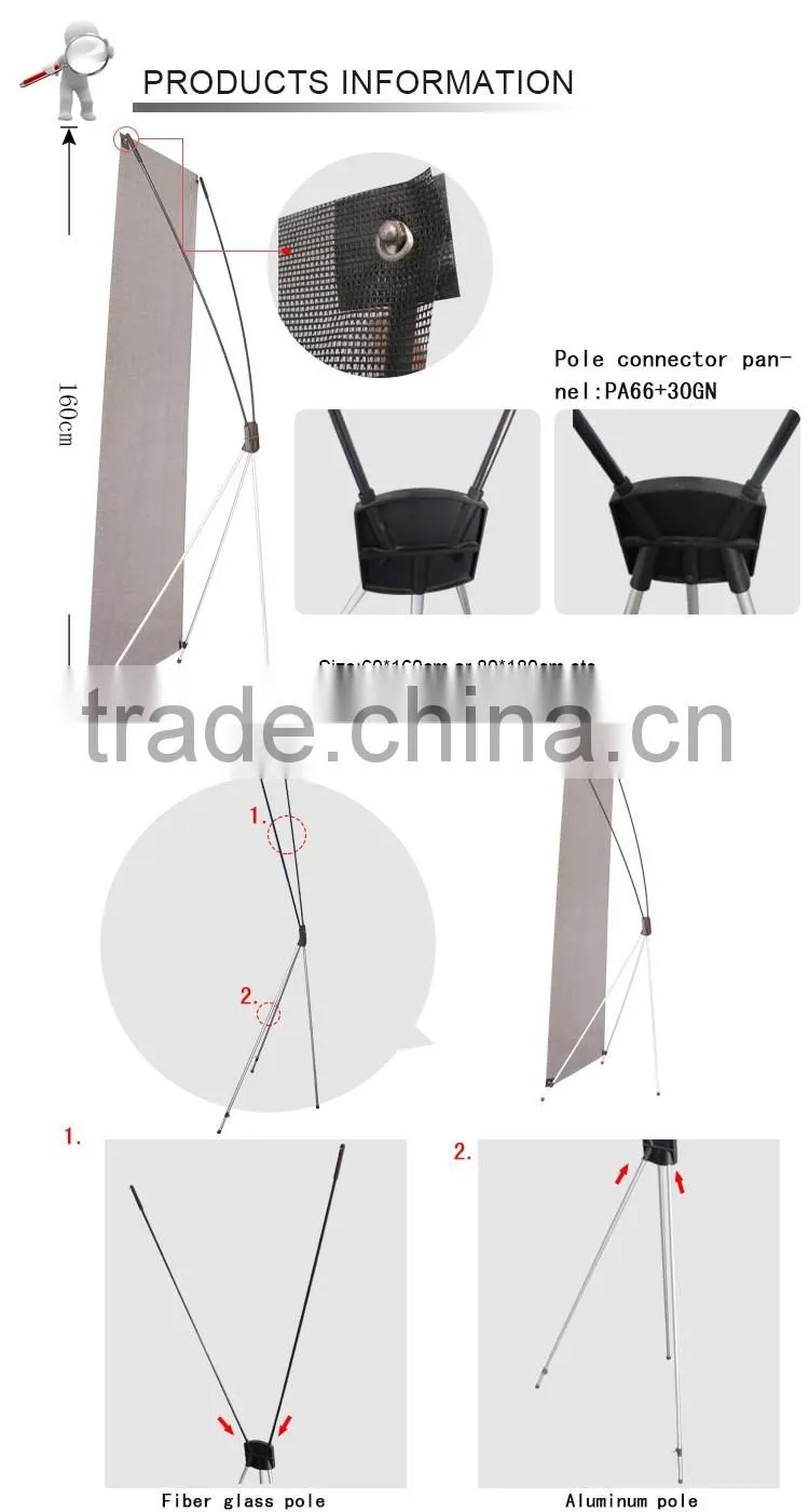 2015 Advertising X banner stand,Custom X Display banner