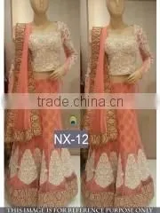 Jaunty Hot Pink Georgette Designer Lehenga Choli/Shop Latest Lehenga Style Sarees