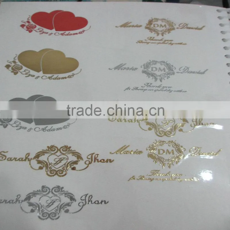 custom metal logo aluminum metal perfume bottle label sticker