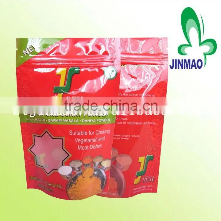 Stand up laminated alminum foil zip lock bag