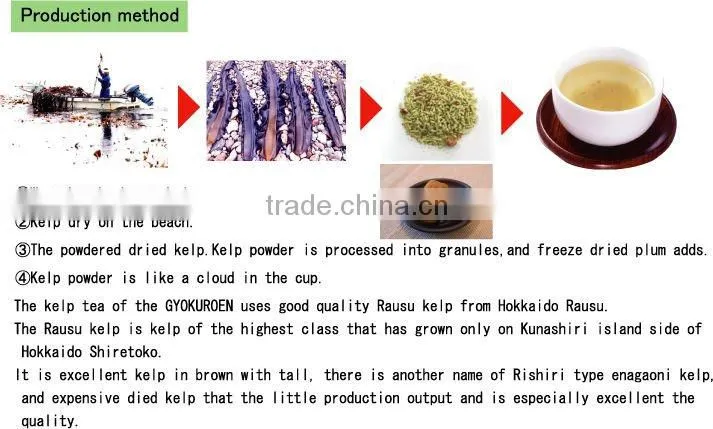 Instant low calorie ume plum seaweed kelp tea soup in 40g can