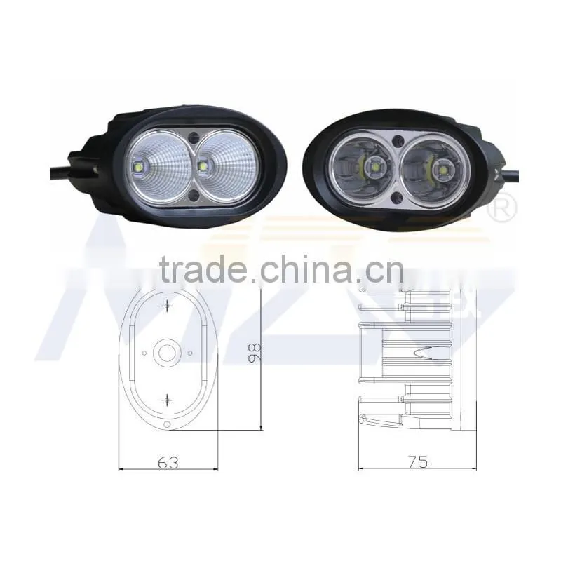 MZ LED Headlights High Power 20W CRE E LED Work Lights 2PC*10W die cast housing offroad lamp IP67 RoHS CE China factory US stock
